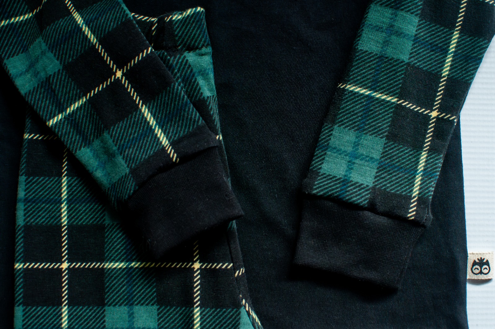 Black and Green Checked Long Sleeve Pyjama Set Lielieboo