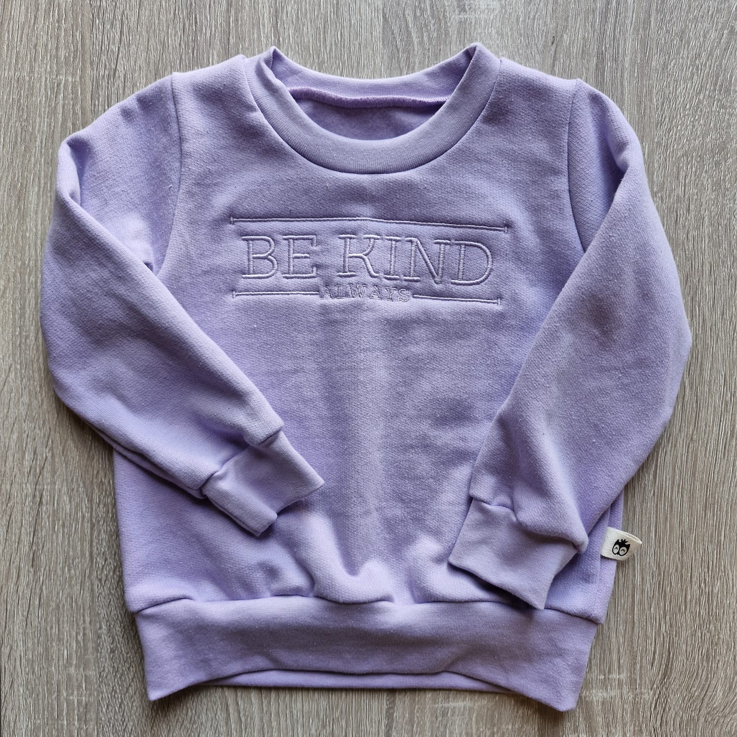 Be Kind Always Lilac Embroidery Crew Neck - Lielieboo