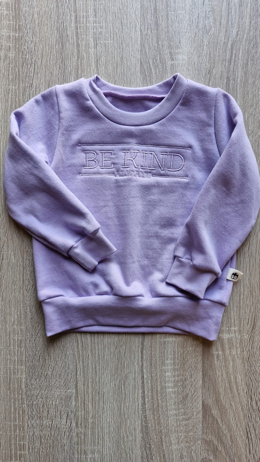 Be Kind Always Lilac Embroidery Crew Neck - Lielieboo
