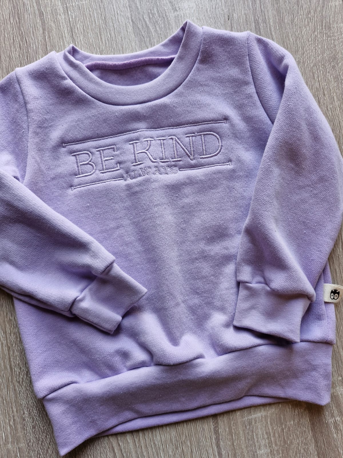 Be Kind Always Lilac Embroidery Crew Neck - Lielieboo