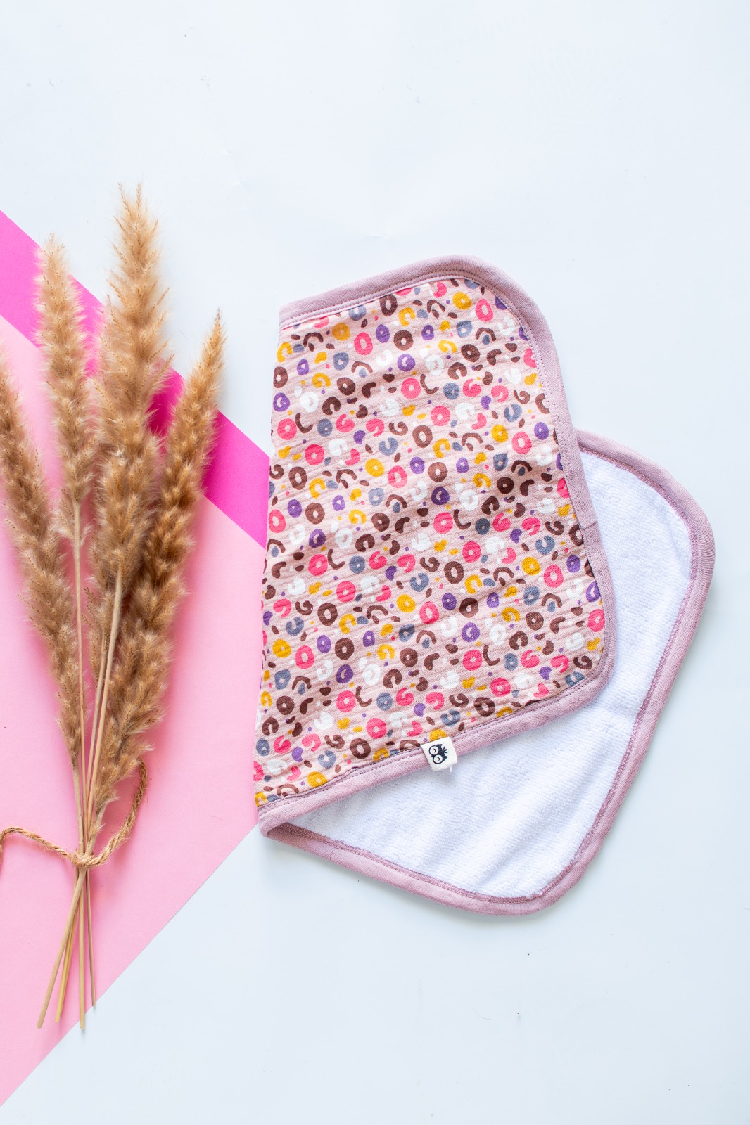 Mauve Animal Muslin Burp Cloth Lielieboo