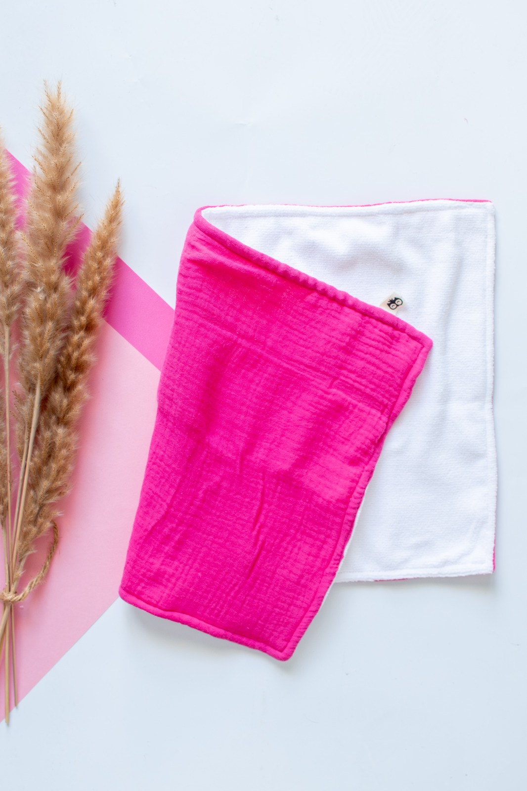 Cerise Pink Muslin Burp Cloth Lielieboo