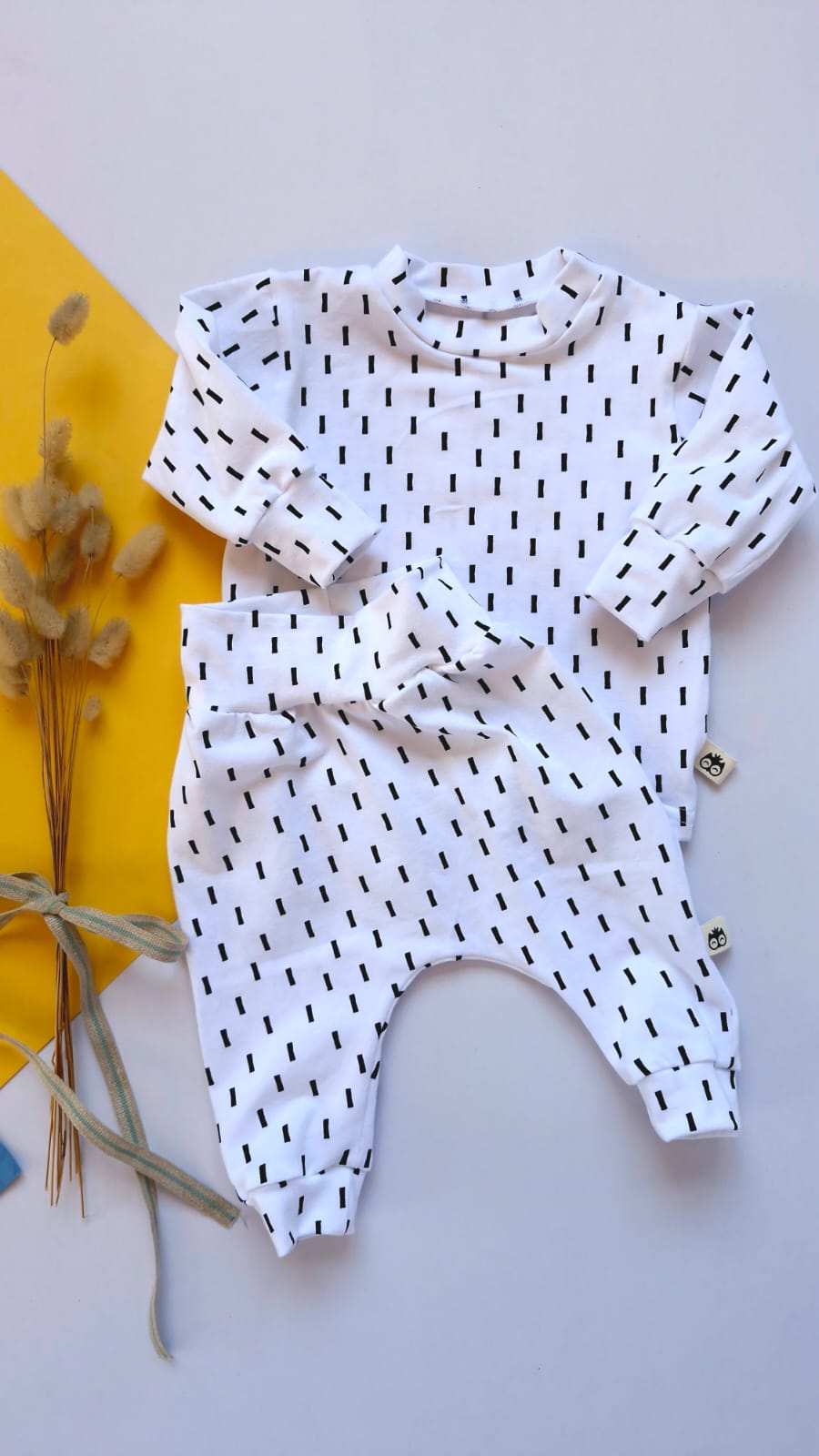 Black and White Long Sleeve Lounge Wear Set Lielieboo