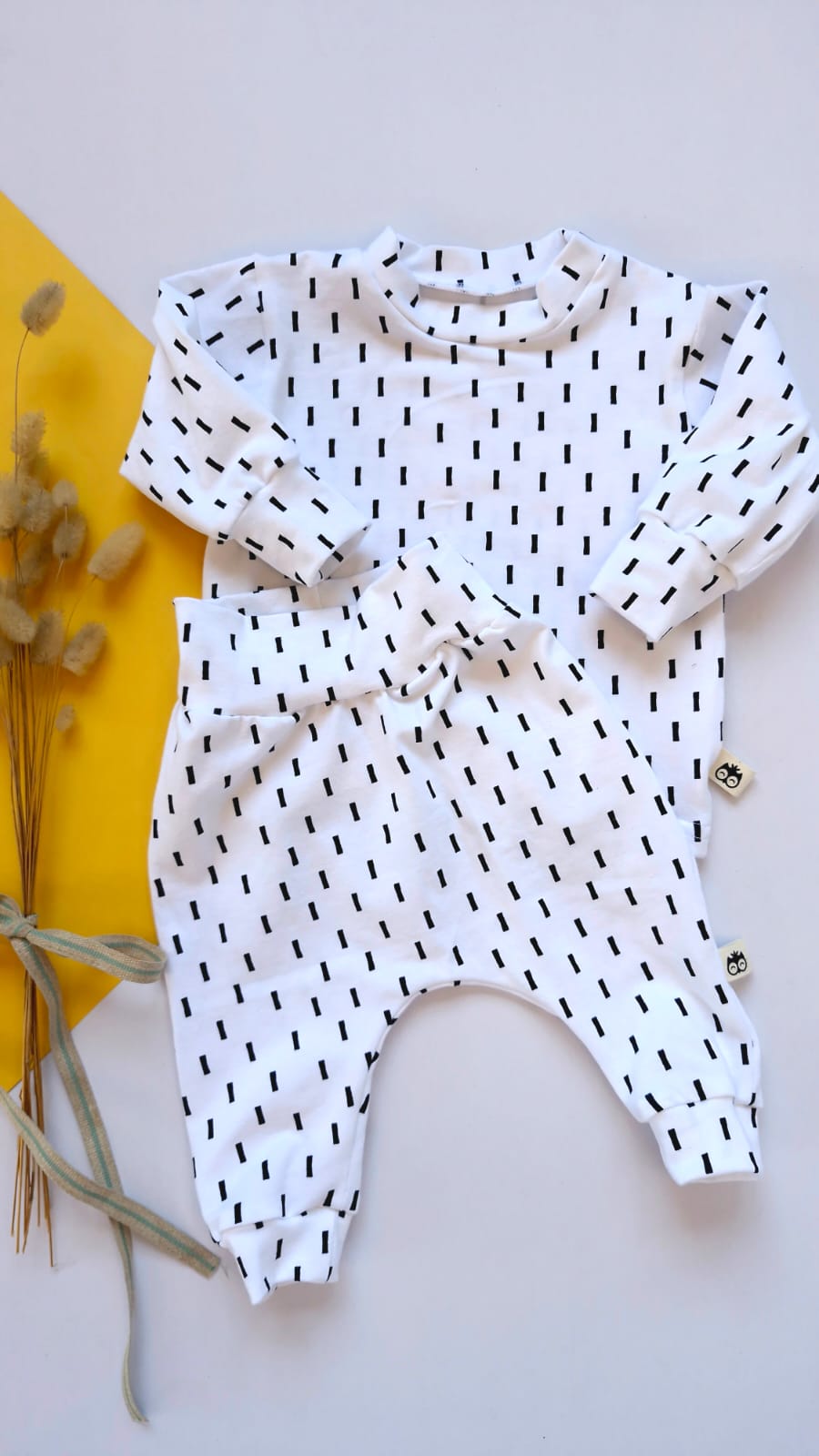Black and White Long Sleeve Lounge Wear Set Lielieboo