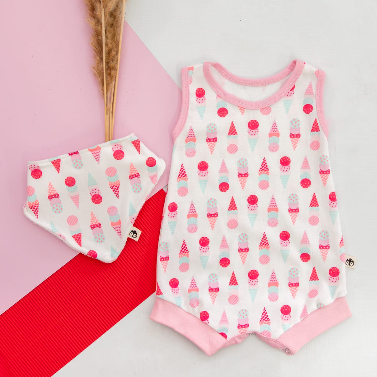 Pink Ice Cream Romper - LielieBoo