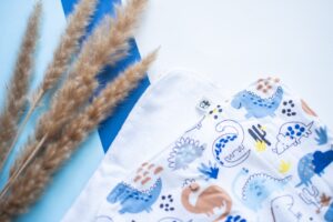 Blue Dino Burp Cloth Lielieboo