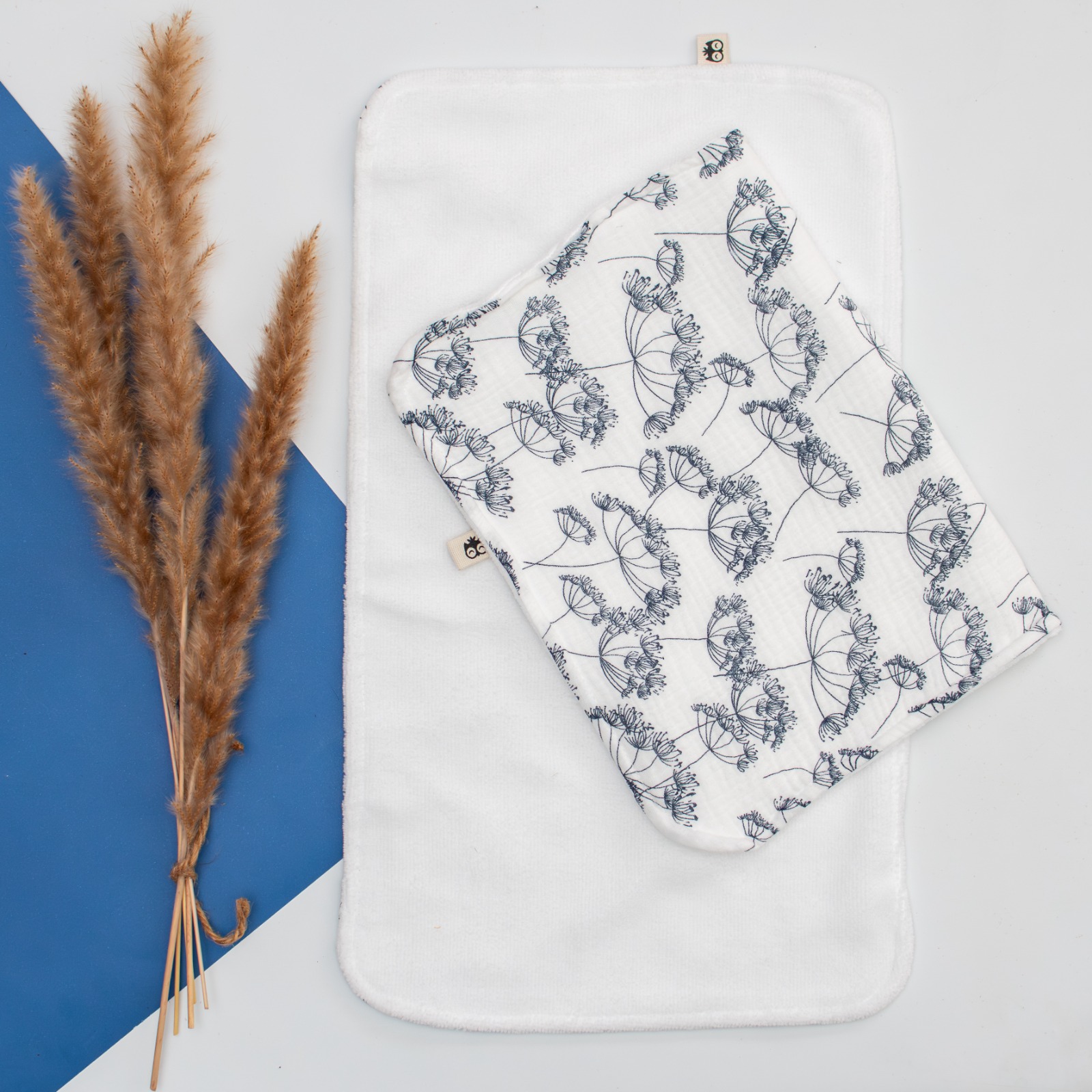 Blue Lace Flower Burp Cloth Lielieboo