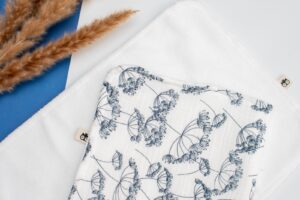 Blue Lace Flower Burp Cloth Lielieboo