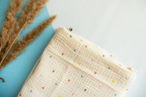 Light Yellow Polka Dot Muslin Blanket Lielieboo