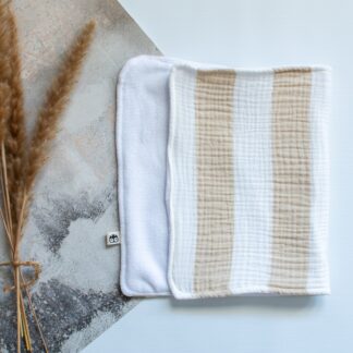Stone Stripe Muslin Burp Cloth Lielieboo