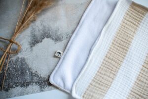 Stone Stripe Muslin Burp Cloth Lielieboo