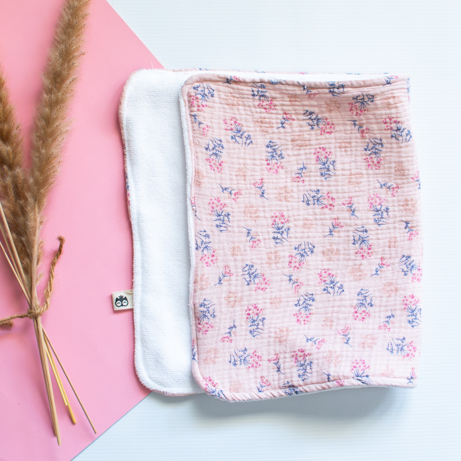 Vintage Flower Muslin Burp Cloth Lielieboo