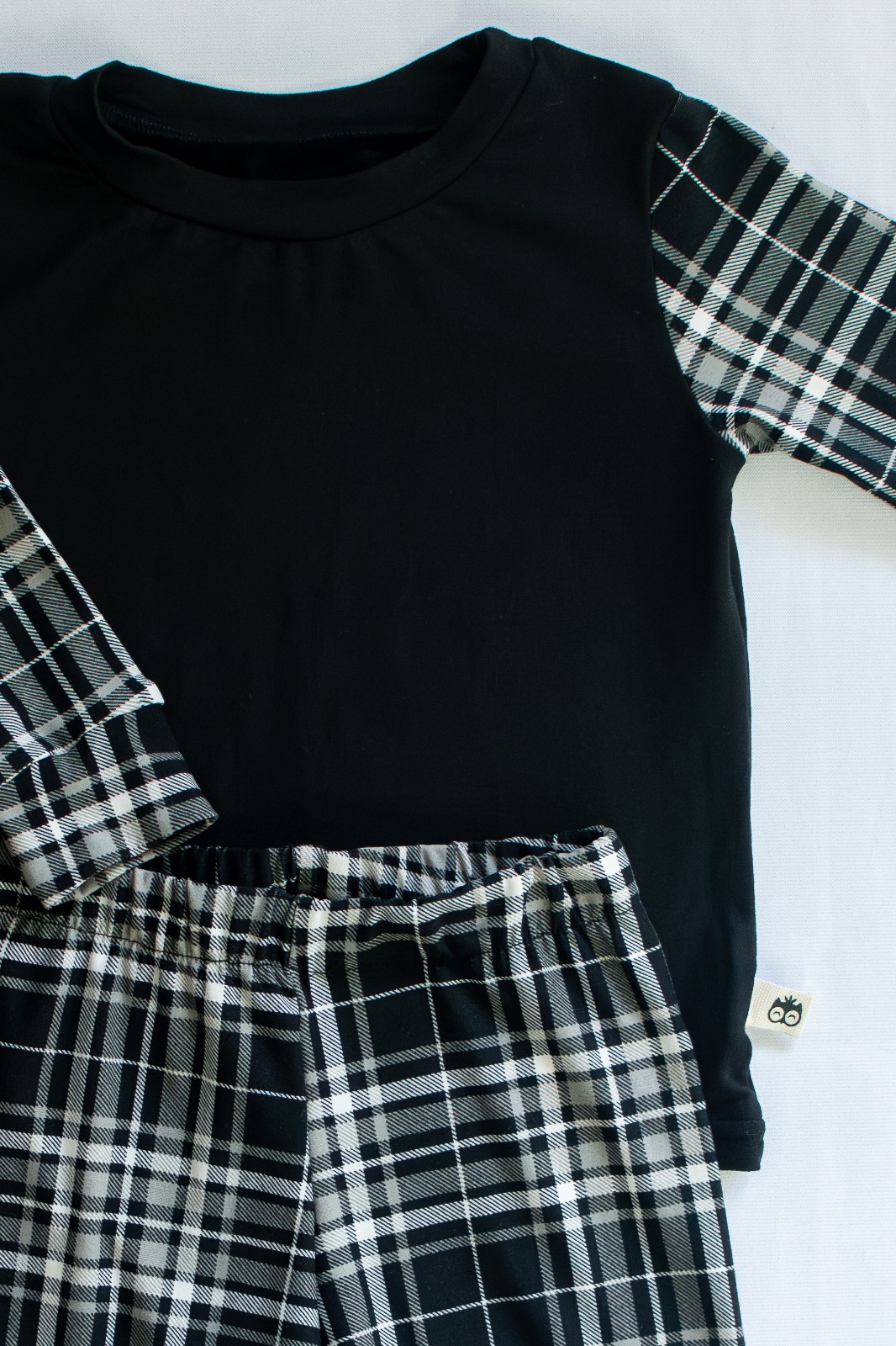Black Check Long Sleeve Pyjama Set