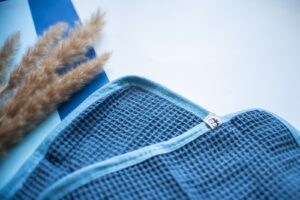 Blue Waffle Cotton Burp Cloth Lielieboo