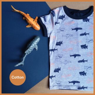 Navy Shark Lielieboo Cotton Pyjama Set