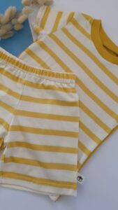 Mustrd Stripe Short Slevee Pyjama Set - Lielieboo