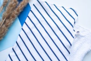 Navy Stripe Cotton Burp Cloth Lielieboo