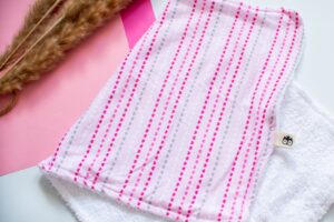 Pink Hearts Cotton Burp Cloth Lielieboo